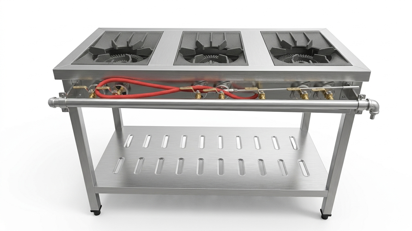 Double commercial gas burner